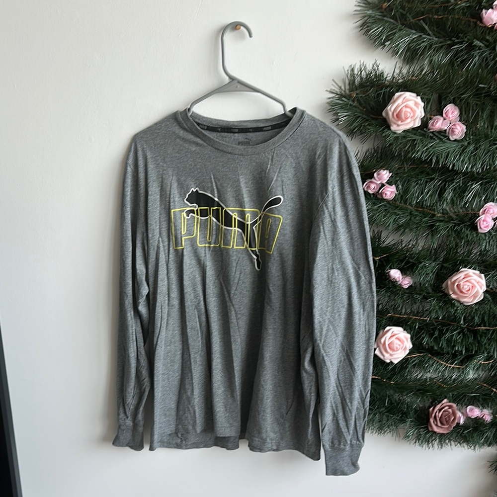 Puma Men's Gray Long Sleeve Shirt